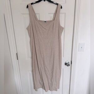 Old Navy Beige Linen Sleeveless Midi Dress, size XL